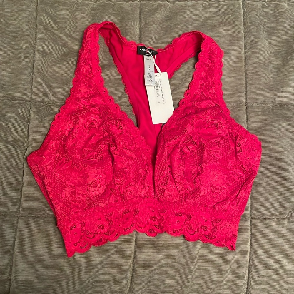 COSABELLA Racerback Bra. Red lace. Small. BNWT